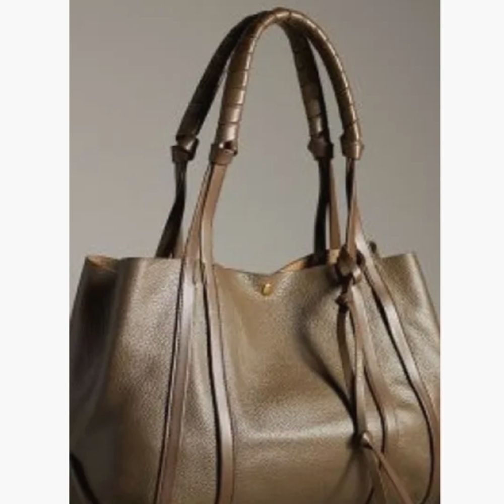 Anthropologie Olive Pebbled Leather Handbag